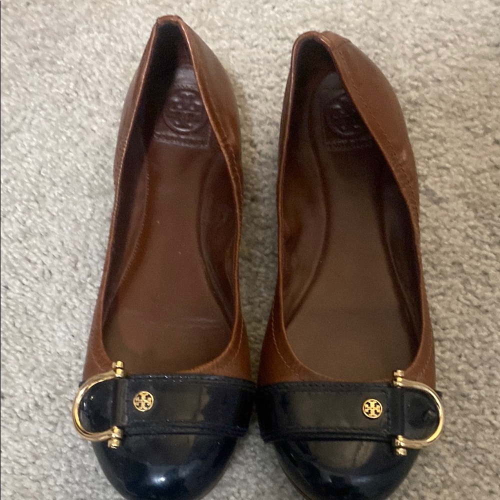Tory Burch Brown and Black Ballet Flats